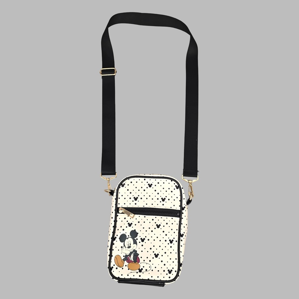 Disney Mickey Mouse Crossbody Bag Bioworld Polka Dot Cream Black